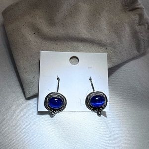 Sterling and Blue cats eye earrings!